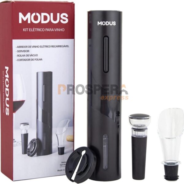 KIT ABRIDOR ELÉTRICO DE VINHO (PILHA) - MODUS