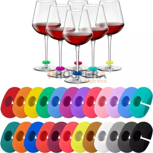 MARCADOR DE TAÇAS 24 PEÇAS EM SILICONE