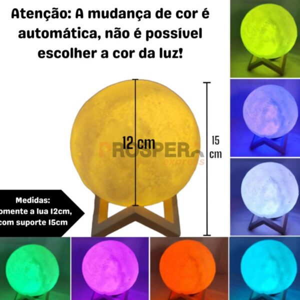 LUMINARIA ABAJUR DE LED LUA 3D - PROSPERA - Image 2