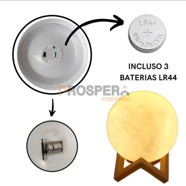 LUMINARIA ABAJUR DE LED LUA 3D - PROSPERA - Image 3
