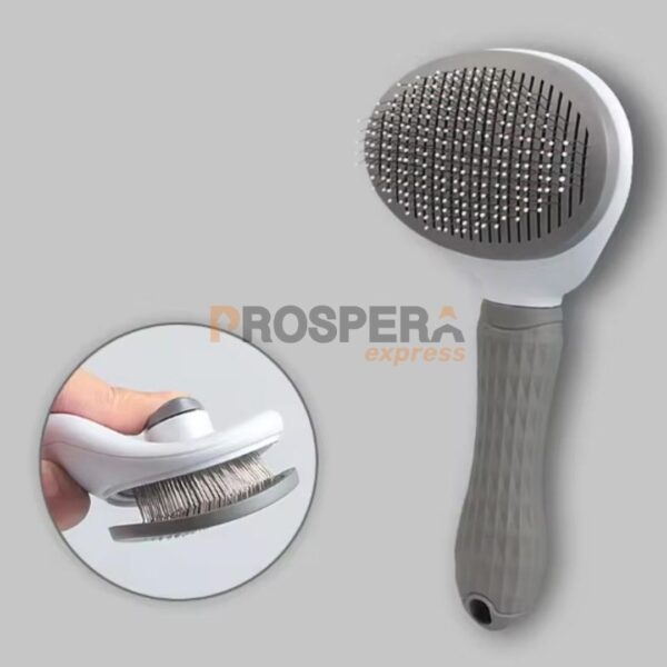ESCOVA REMOVEDORA DE PELOS PARA CÃES E GATOS - AÇO INOXIDÁVEL ANTIDERRAPANTE - Image 2