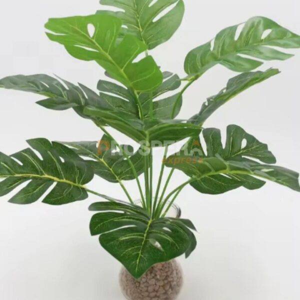PALMEIRA VERDE ARTIFICIAL COM FOLHAS DE MONSTERA - Image 2