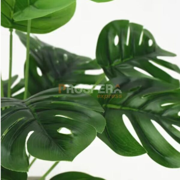 PALMEIRA VERDE ARTIFICIAL COM FOLHAS DE MONSTERA - Image 3
