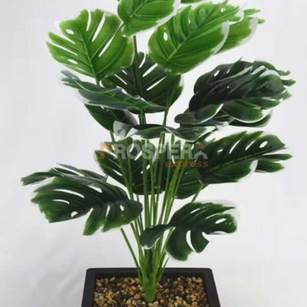 PALMEIRA VERDE ARTIFICIAL COM FOLHAS DE MONSTERA