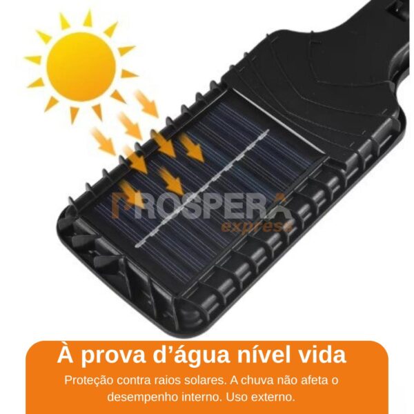 LUMINÁRIA EXTERNA SOLAR COM SENSOR DE MOVIMENTO, 108 LEDS COB, CONTROLE REMOTO E 3 MODOS DE ILUMINAÇÃO - Image 2